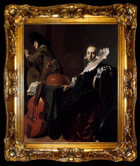 framed  Willem Cornelisz Duyster Music-Making Couple, ta009-2